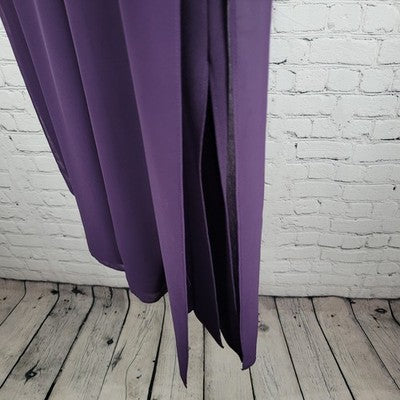 Coldwater Creek Purple High Rise Wide Leg Side Slits Pants Petite 12P (34x27)