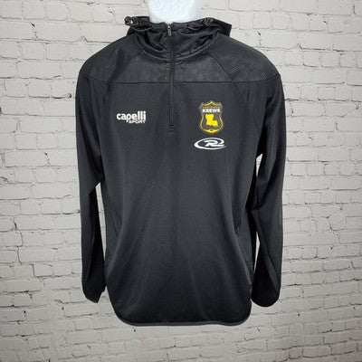 Louisiana Krewe FC Capelli Sport CS Dry Black Hooded 1/4 Zip Jacket Medium M