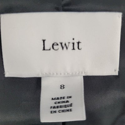 Lewit Grey Wool Stretch Glen Check 1 Button Vented Notch Blazer Suit Jacket 8