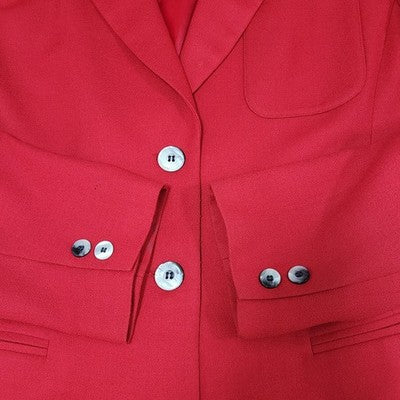VTG SB Collection Red 100% Wool 3 Button Vented Notch Blazer Jacket USA 10
