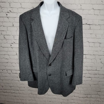 Oakton Limited Grey Tweed 2 Button Notch Blazer Sport Coat USA Made Size 50BL