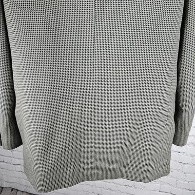 Albert Nipon Brown Black 100% Wool Double Breasted Peak Blazer Sport Coat 42R