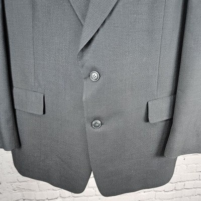 VTG Hart Schaffner Marx Grey 100% Wool 2 Button Vented Blazer Sport Coat USA 44R