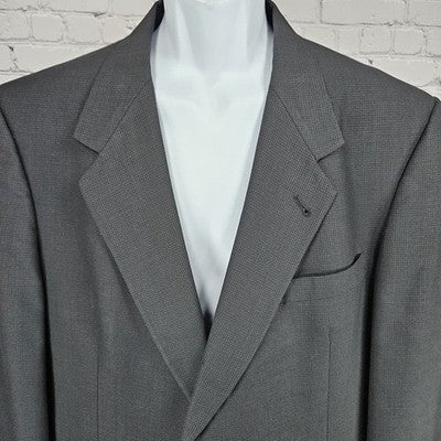 VTG Hart Schaffner Marx Grey 100% Wool 2 Button Vented Blazer Sport Coat USA 44R