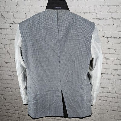 Stafford Grey 100% Wool 2 Button Single Vented Notch Blazer Sport Coat 46R