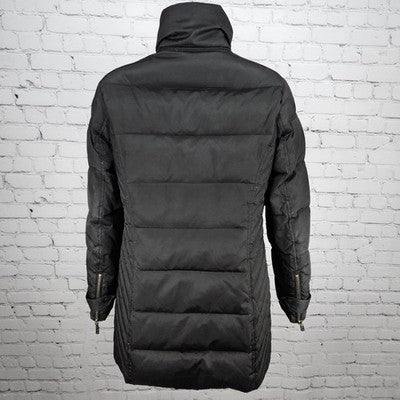Kenneth Cole Black Down Feathers Insulated Zip Puffer Jacket Coat Parka Small S