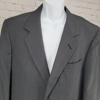 VTG Kuppenheimer Grey Pinstriped 2 Button Blazer Sport Coat USA Made Size 42