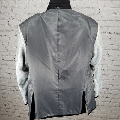 Haggar Black Tailored Fit 2 Button Double Vent Notch Blazer Sport Coat Size 48R