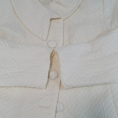 Citrine Collection Ivory Glitter Buttoned Lined Jacket Canada Made Size 10