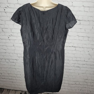 Gerry Weber Black Short Sleeve Side Slit Lined Zipped Sheath Dress Size Large L