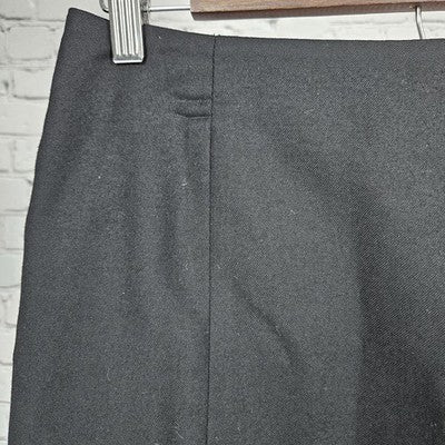 VTG Mikai Jerry Shabo Black Wool Back Slit Lined Pencil Straight Midi Skirt US 6