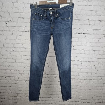 Rag & Bone Joshua Blue Skinny Low Rise Medium Wash Stretch Jeans USA 28 (28x30)