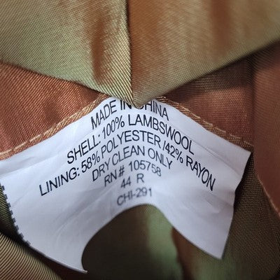 Alan Flusser Brown 100% Lambswool Tweed Notch Vented Blazer Sport Coat Size 44R