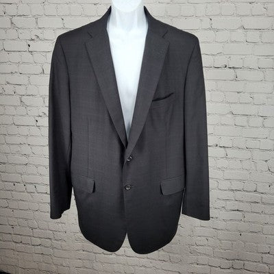 Royal Classic Black Purple Pinstriped 2 Button Notch Blazer Sport Coat USA 45L