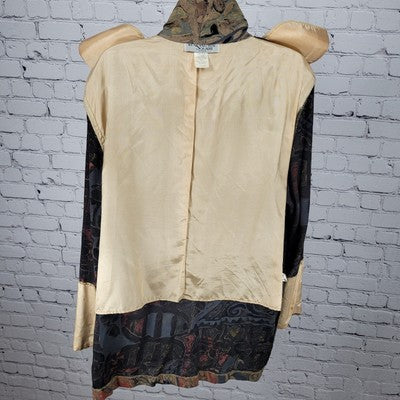 VTG Ken Sington Abstract Print Lightweight Jacket USA Made Size Large L