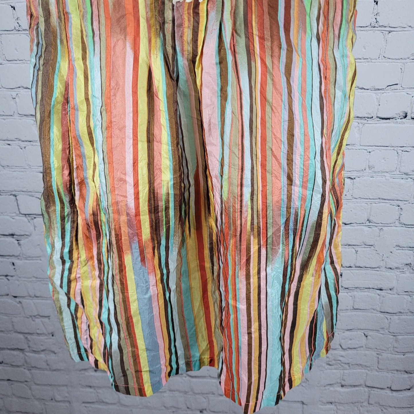 Nanette Lepore Multicolor 100% Silk Shell Accents Striped Lightweight Dress 4