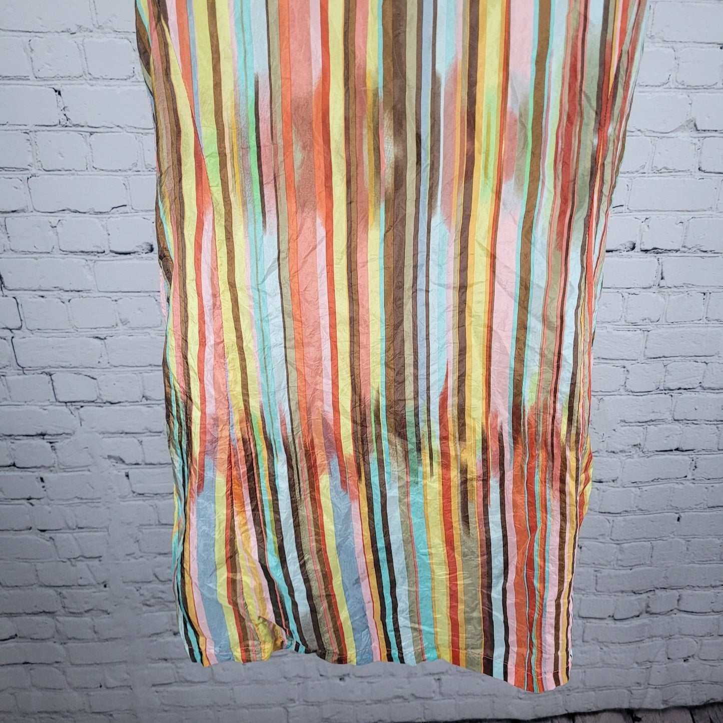Nanette Lepore Multicolor 100% Silk Shell Accents Striped Lightweight Dress 4