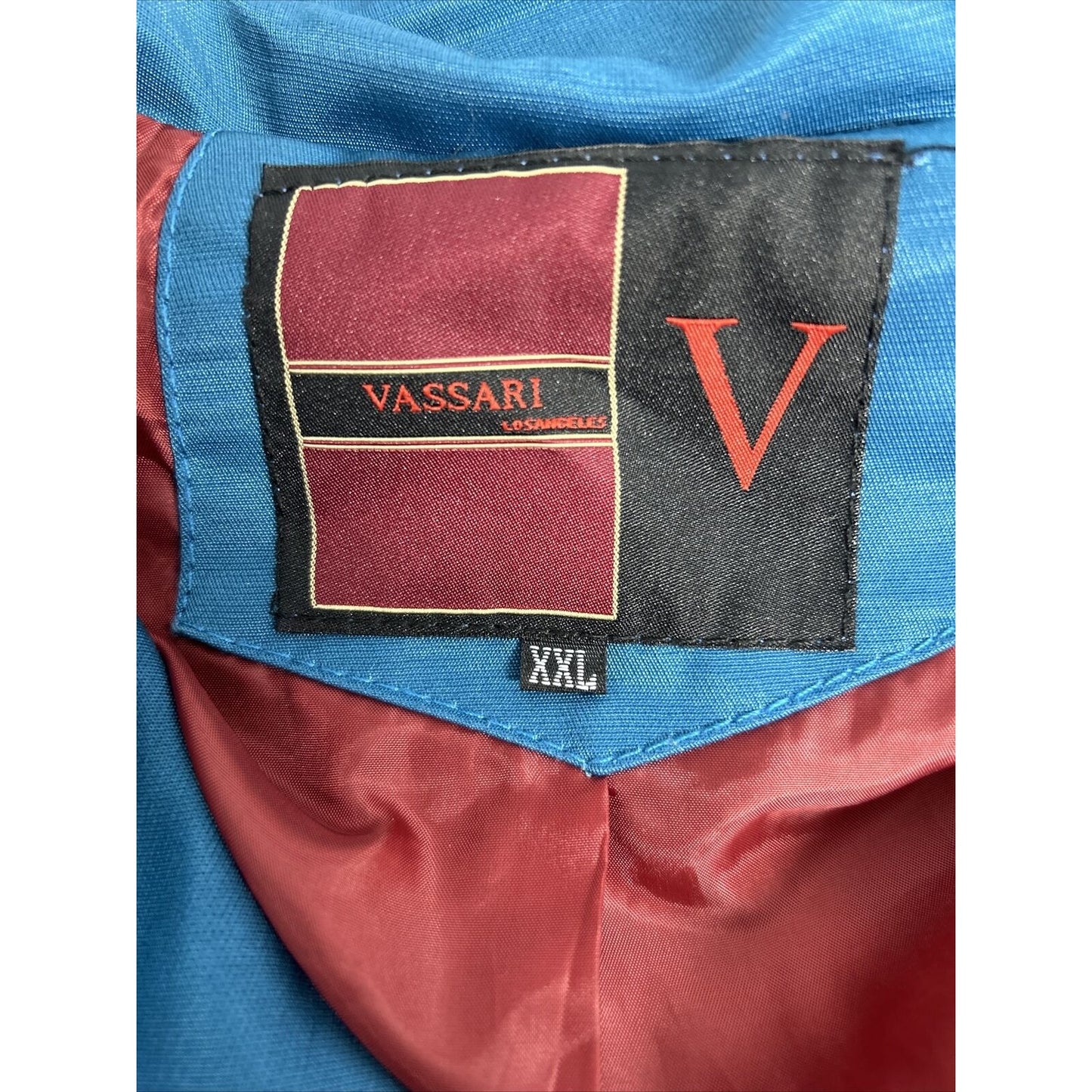 Vassari Los Angeles Blue Fleur De Lis Button Jacket Blazer Retro Men’s XL