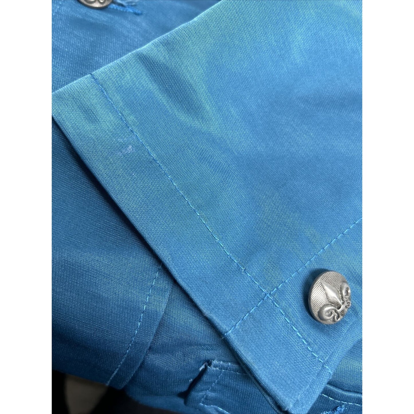 Vassari Los Angeles Blue Fleur De Lis Button Jacket Blazer Retro Men’s XL