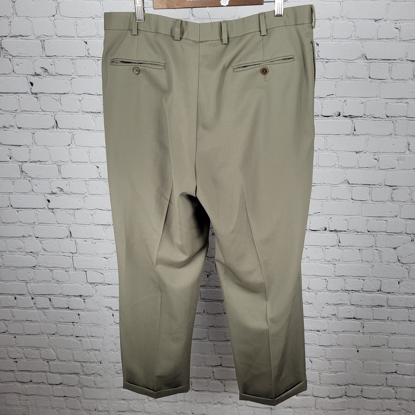 Brooks Brothers Brown 100% Wool 346 Pleated Dress Pants Size 38x32 (36x30)