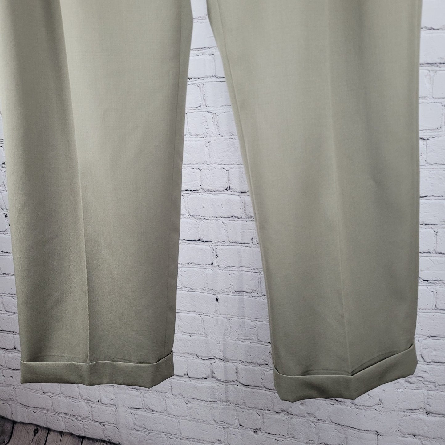 Brooks Brothers Brown 100% Wool 346 Pleated Dress Pants Size 38x32 (36x30)