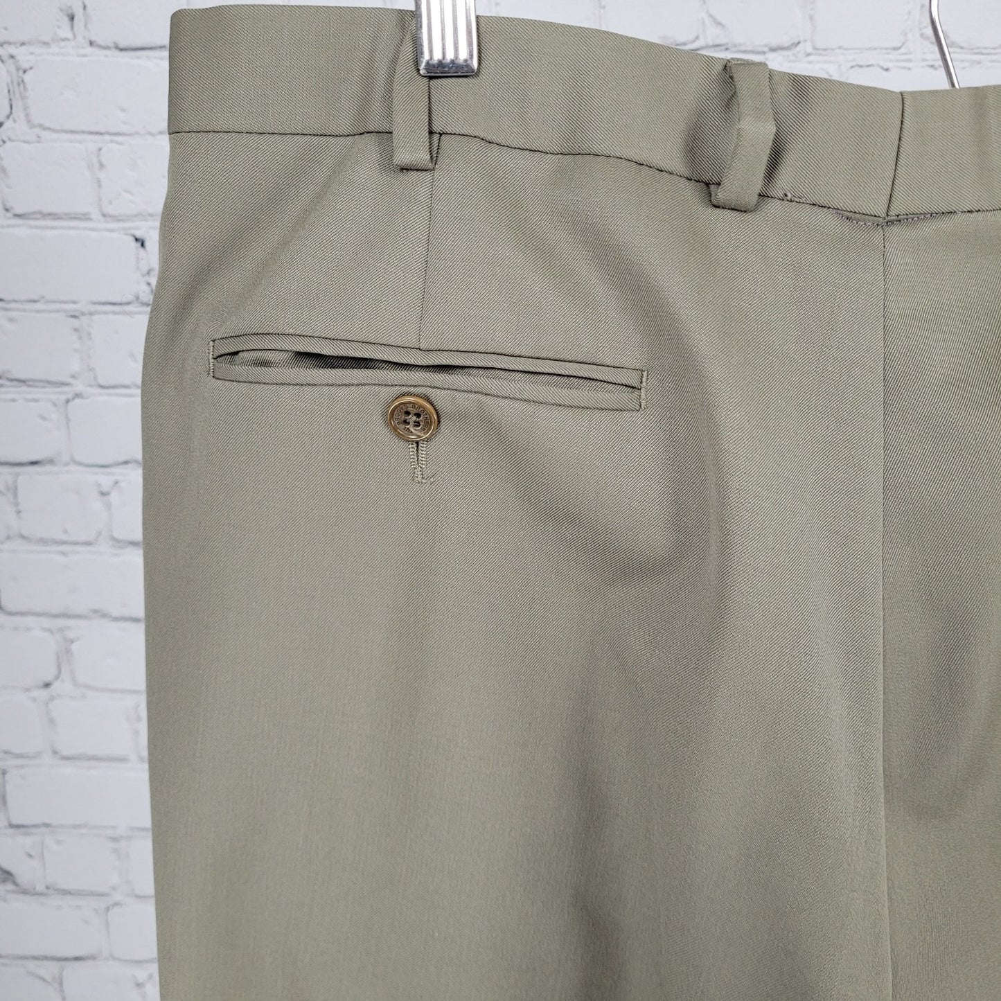 Brooks Brothers Brown 100% Wool 346 Pleated Dress Pants Size 38x32 (36x30)