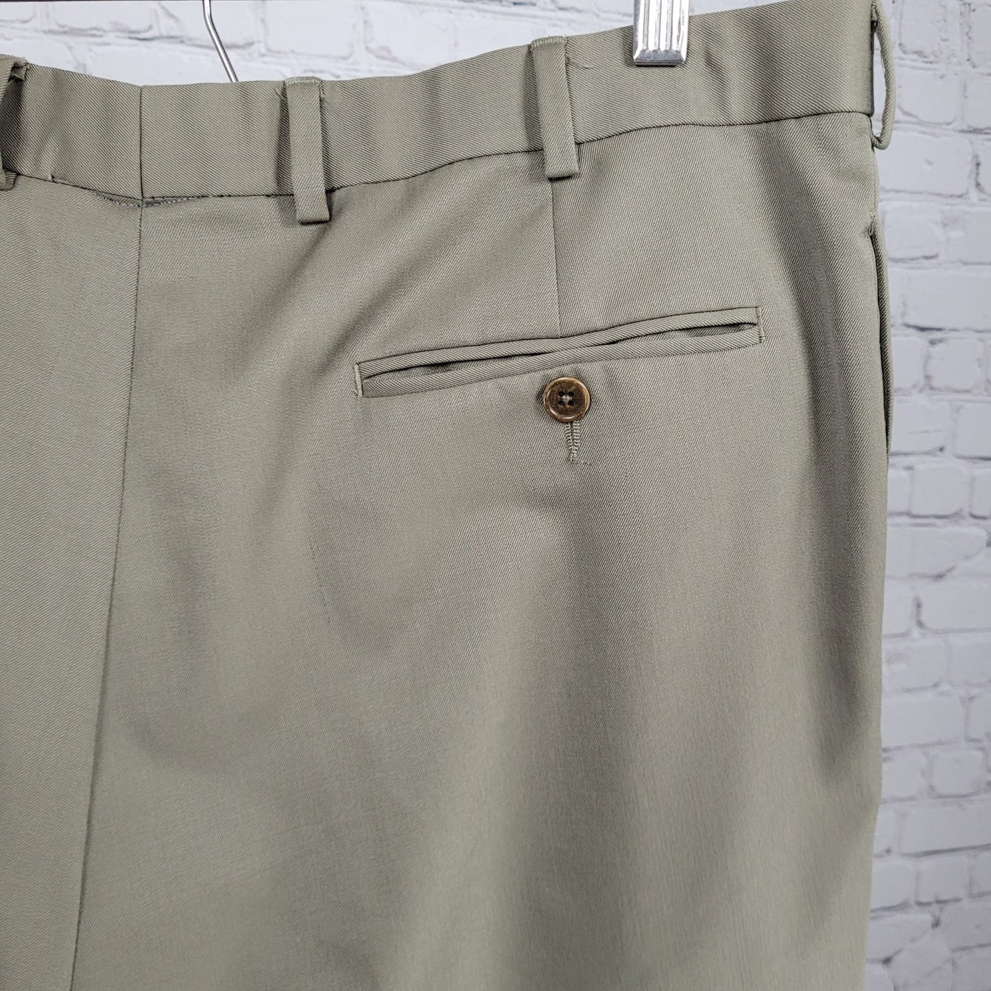 Brooks Brothers Brown 100% Wool 346 Pleated Dress Pants Size 38x32 (36x30)