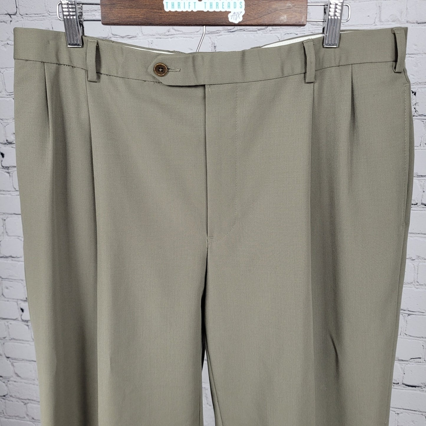 Brooks Brothers Brown 100% Wool 346 Pleated Dress Pants Size 38x32 (36x30)