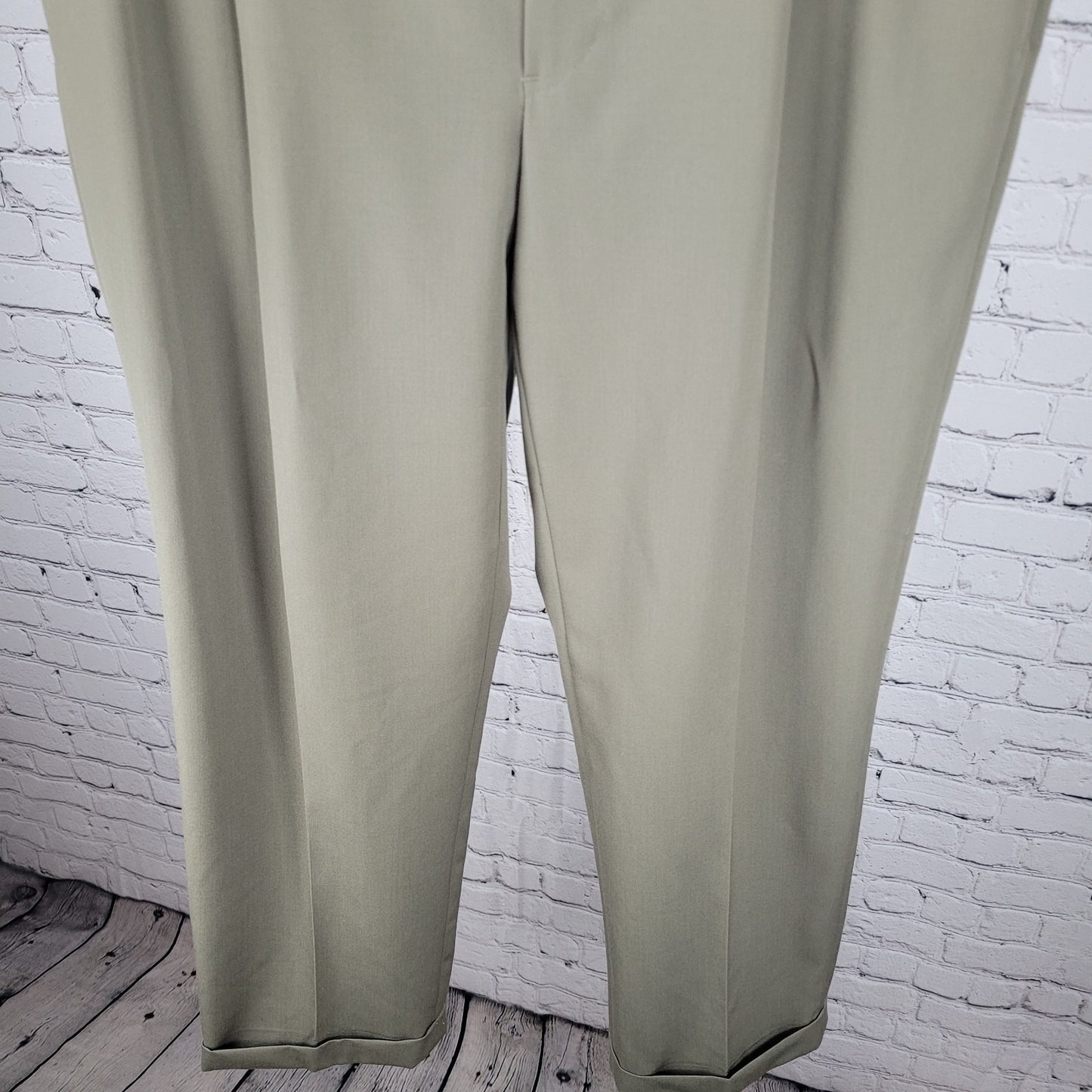 Brooks Brothers Brown 100% Wool 346 Pleated Dress Pants Size 38x32 (36x30)