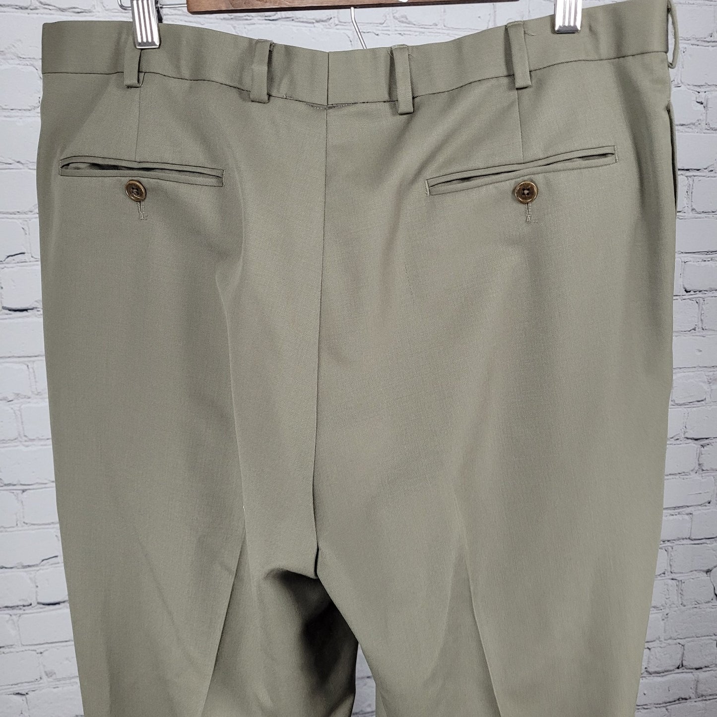 Brooks Brothers Brown 100% Wool 346 Pleated Dress Pants Size 38x32 (36x30)