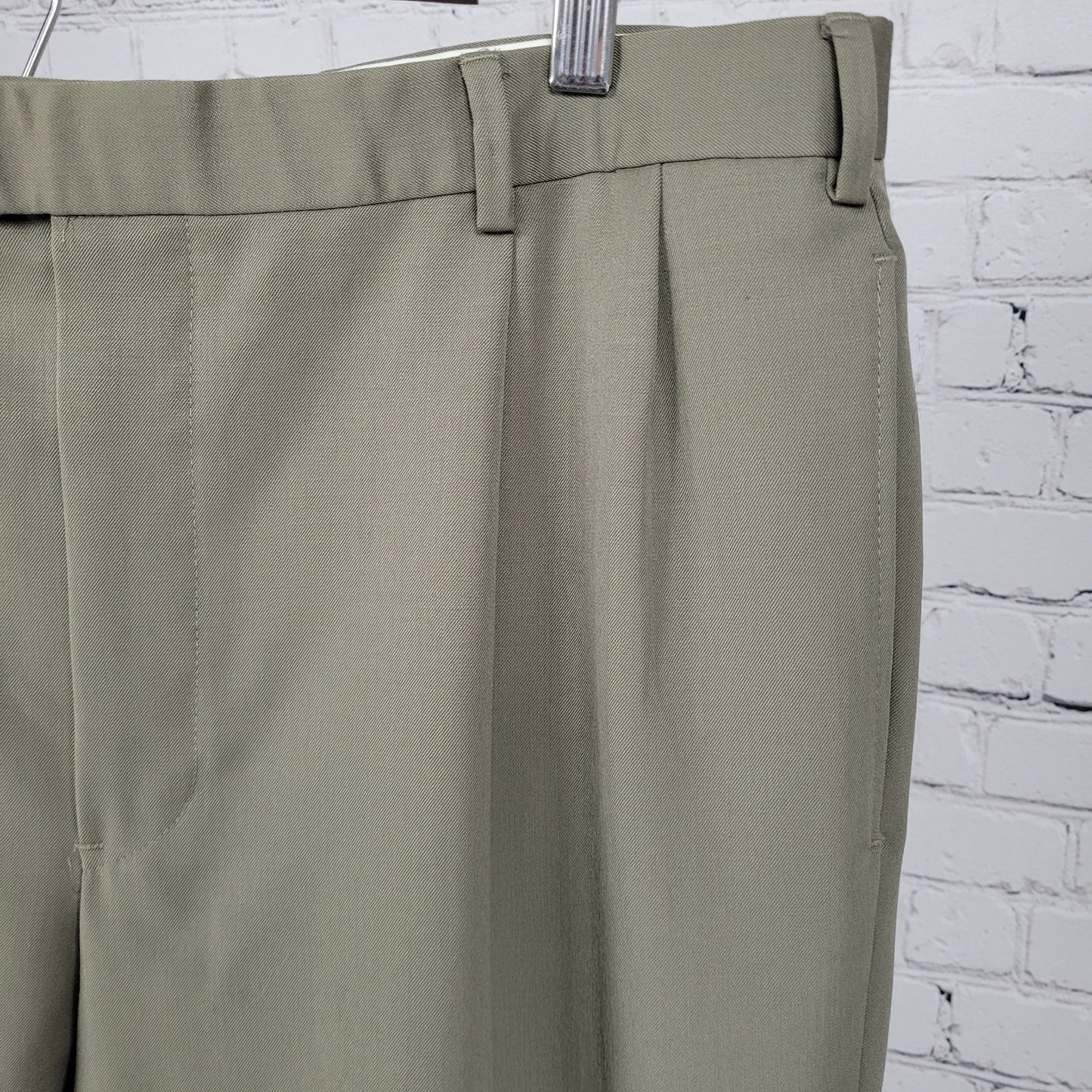 Brooks Brothers Brown 100% Wool 346 Pleated Dress Pants Size 38x32 (36x30)