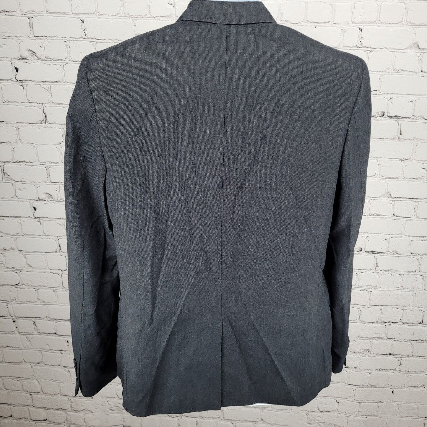 NWT EDGE WD.NY Grey Skinny Fit 2 Button Vented Notch Blazer Sport Coat Large L