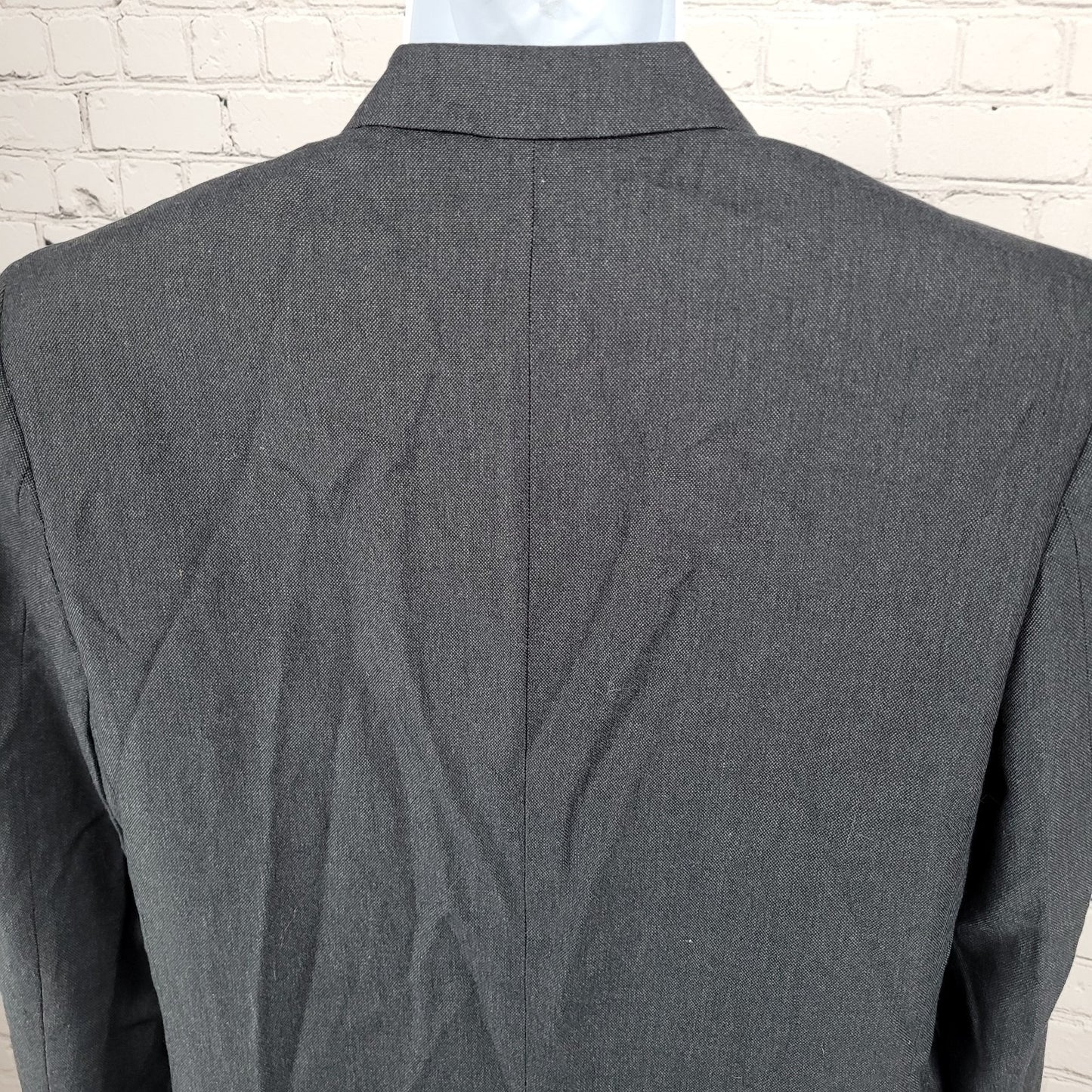NWT EDGE WD.NY Grey Skinny Fit 2 Button Vented Notch Blazer Sport Coat Large L