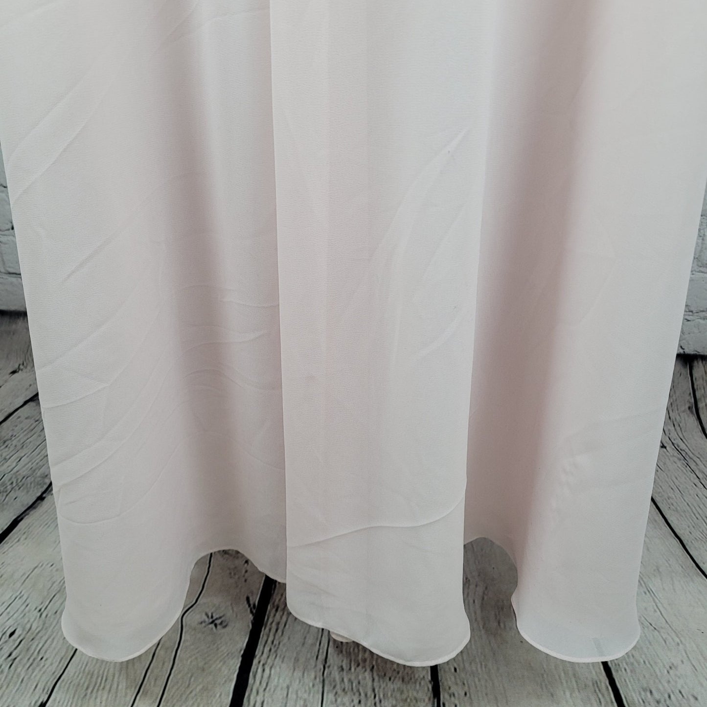 Azazie Pink Chiffon Empire Waist Strappy Padded Lined Maxi Gown Dress Size A6