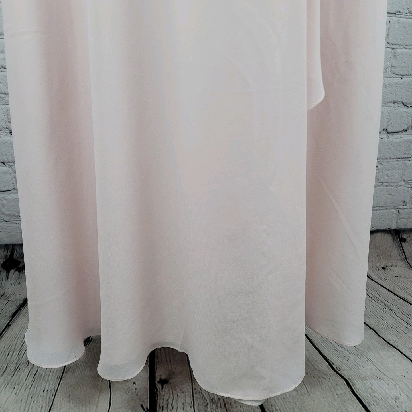 Azazie Pink Chiffon Empire Waist Strappy Padded Lined Maxi Gown Dress Size A6