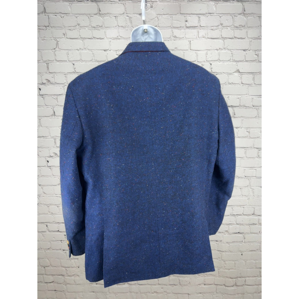 Southern Pines Blue Flecked Tweed 2 Button Sport Coat Blazer Paisley Lined XL