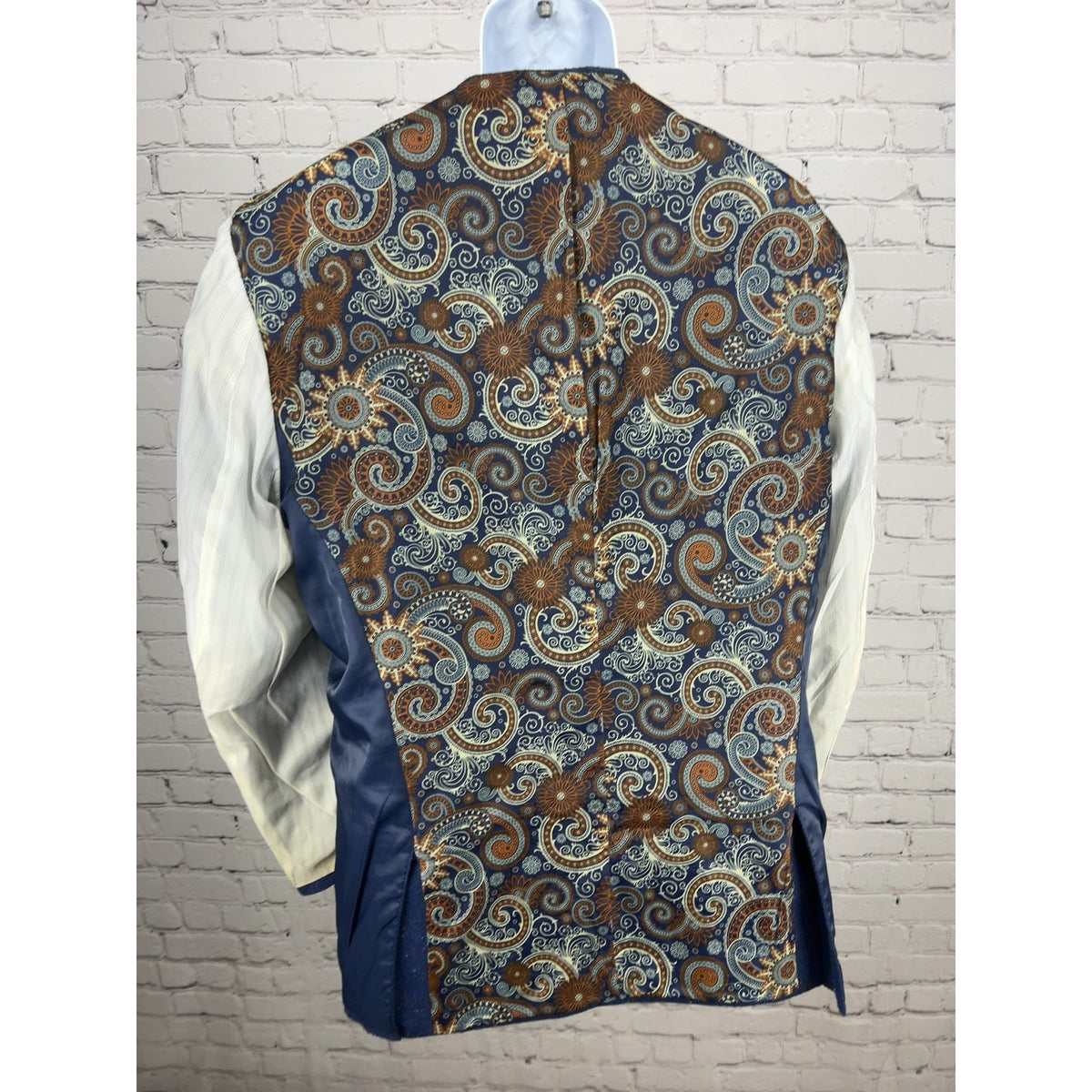 Southern Pines Blue Flecked Tweed 2 Button Sport Coat Blazer Paisley Lined XL