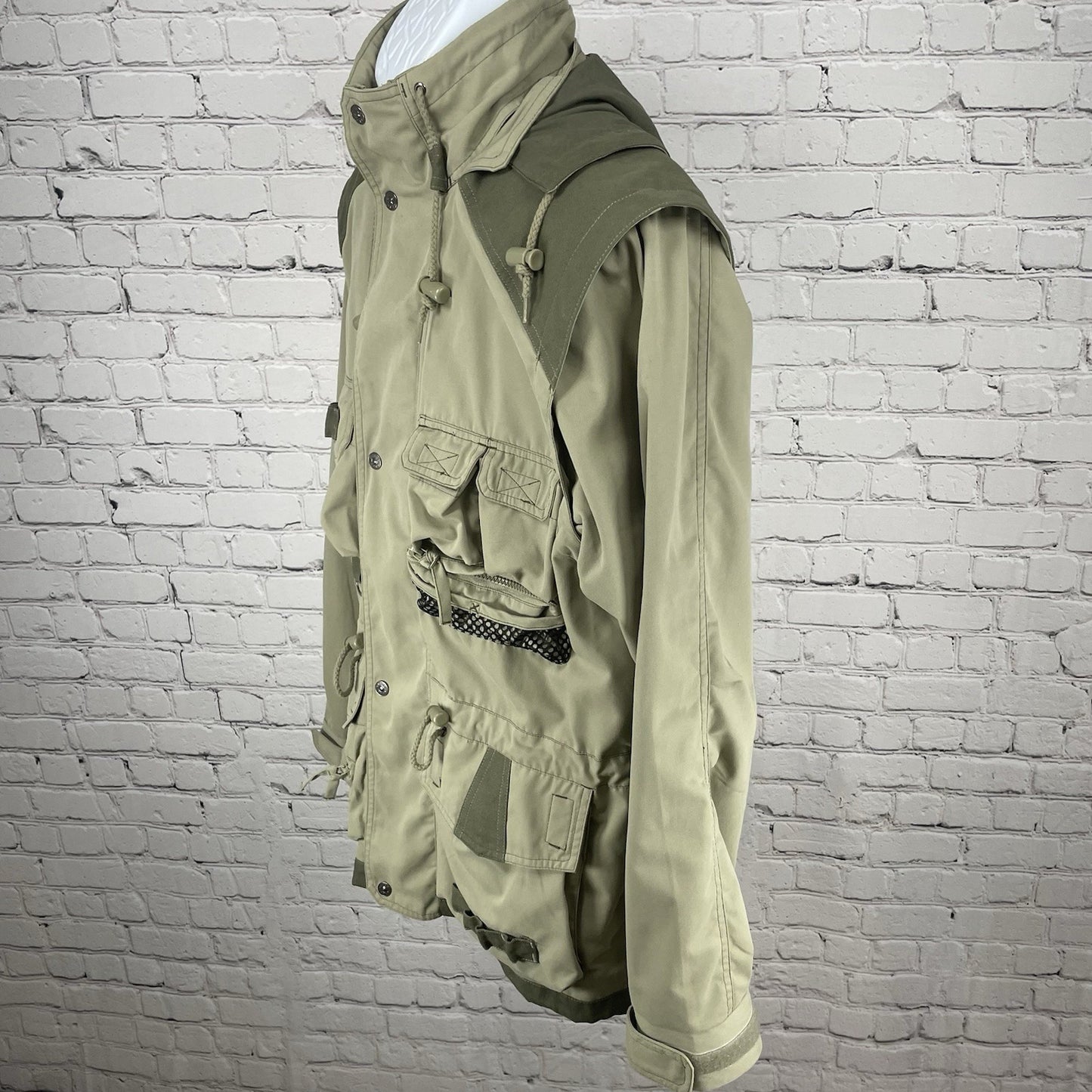 Guide Gear Khaki Green Removable Lining Hood Cargo Pockets Shooting Jacket M