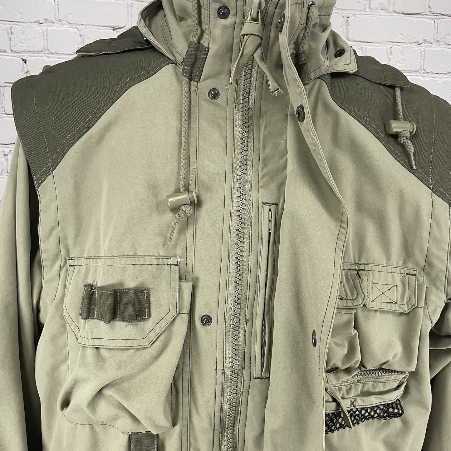 Guide Gear Khaki Green Removable Lining Hood Cargo Pockets Shooting Jacket M