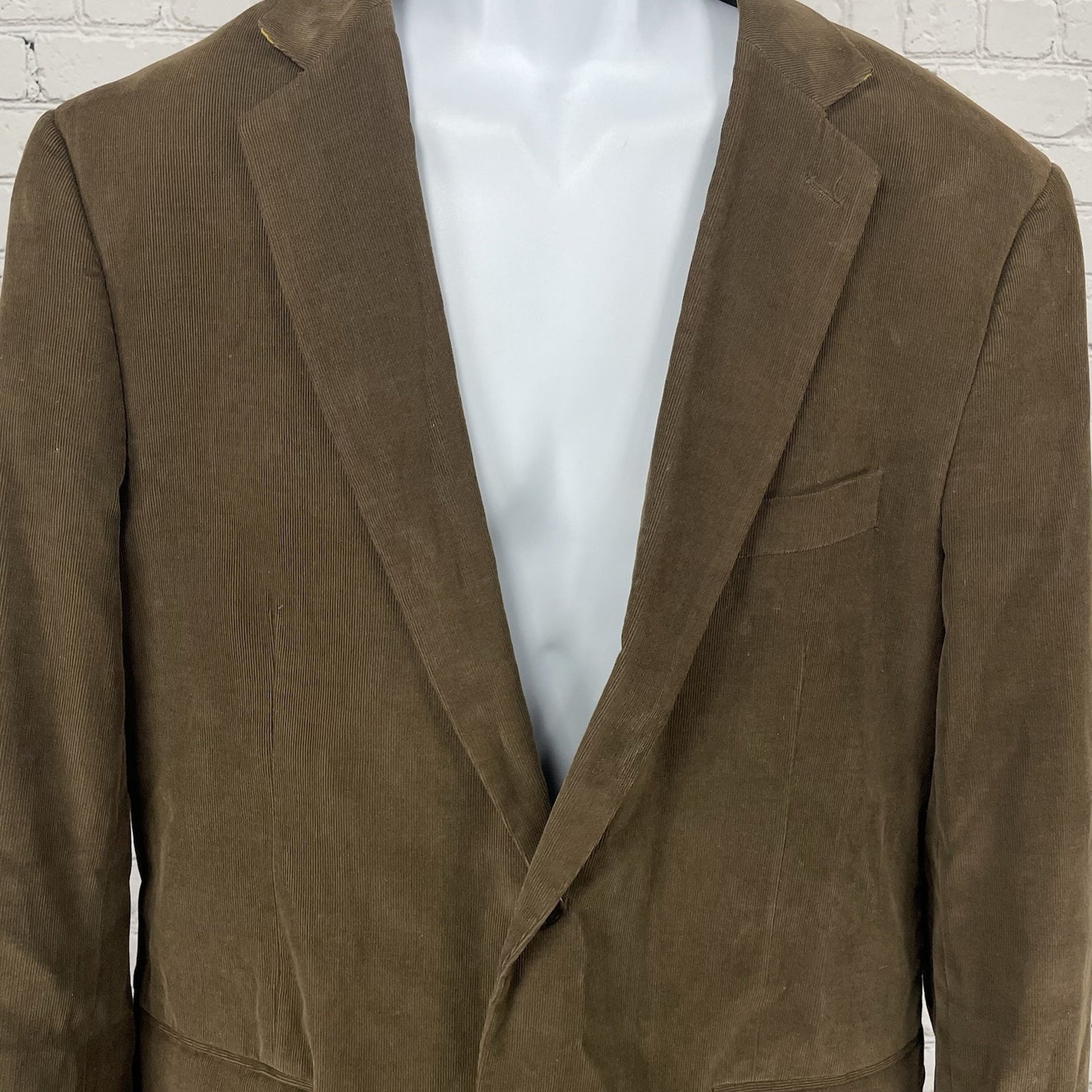 Stafford Brown Corduroy Classic Fit 2 Button Vented Blazer Sport Coat Size 42L