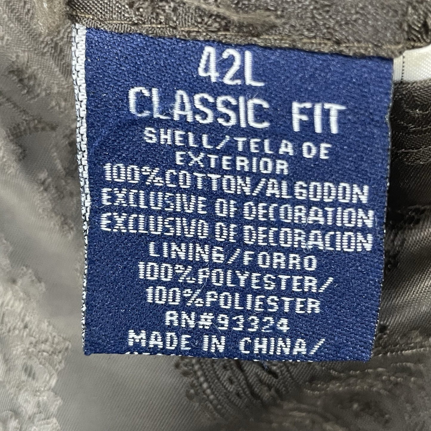 Stafford Brown Corduroy Classic Fit 2 Button Vented Blazer Sport Coat Size 42L