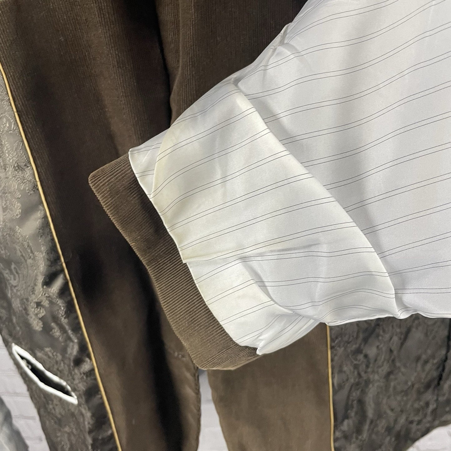 Stafford Brown Corduroy Classic Fit 2 Button Vented Blazer Sport Coat Size 42L