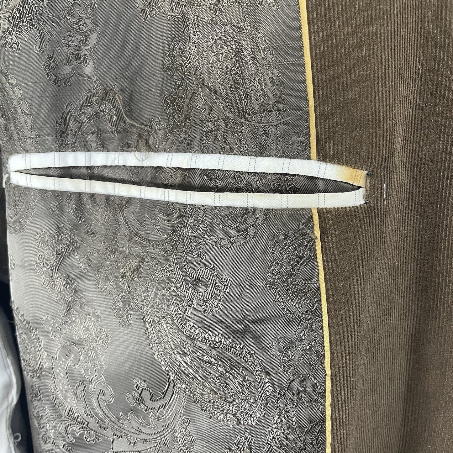 Stafford Brown Corduroy Classic Fit 2 Button Vented Blazer Sport Coat Size 42L