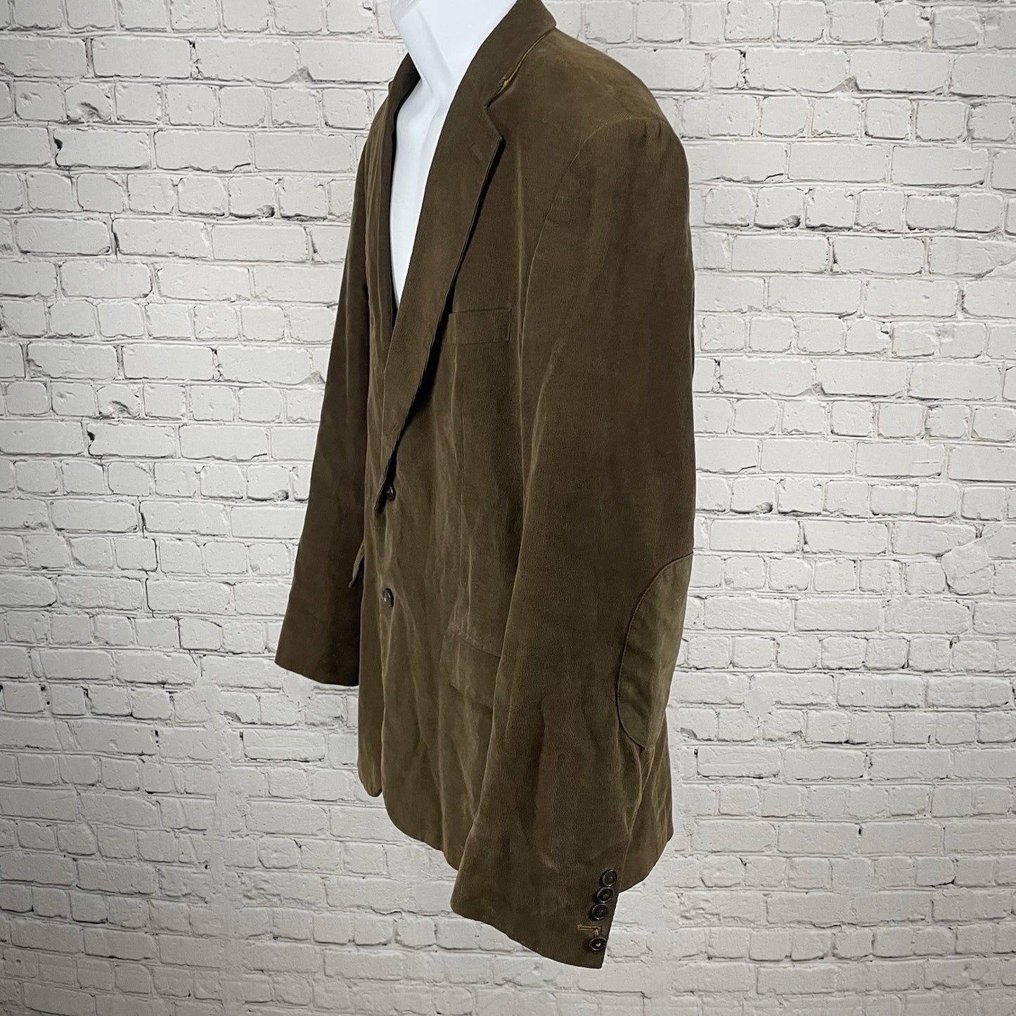 Stafford Brown Corduroy Classic Fit 2 Button Vented Blazer Sport Coat Size 42L