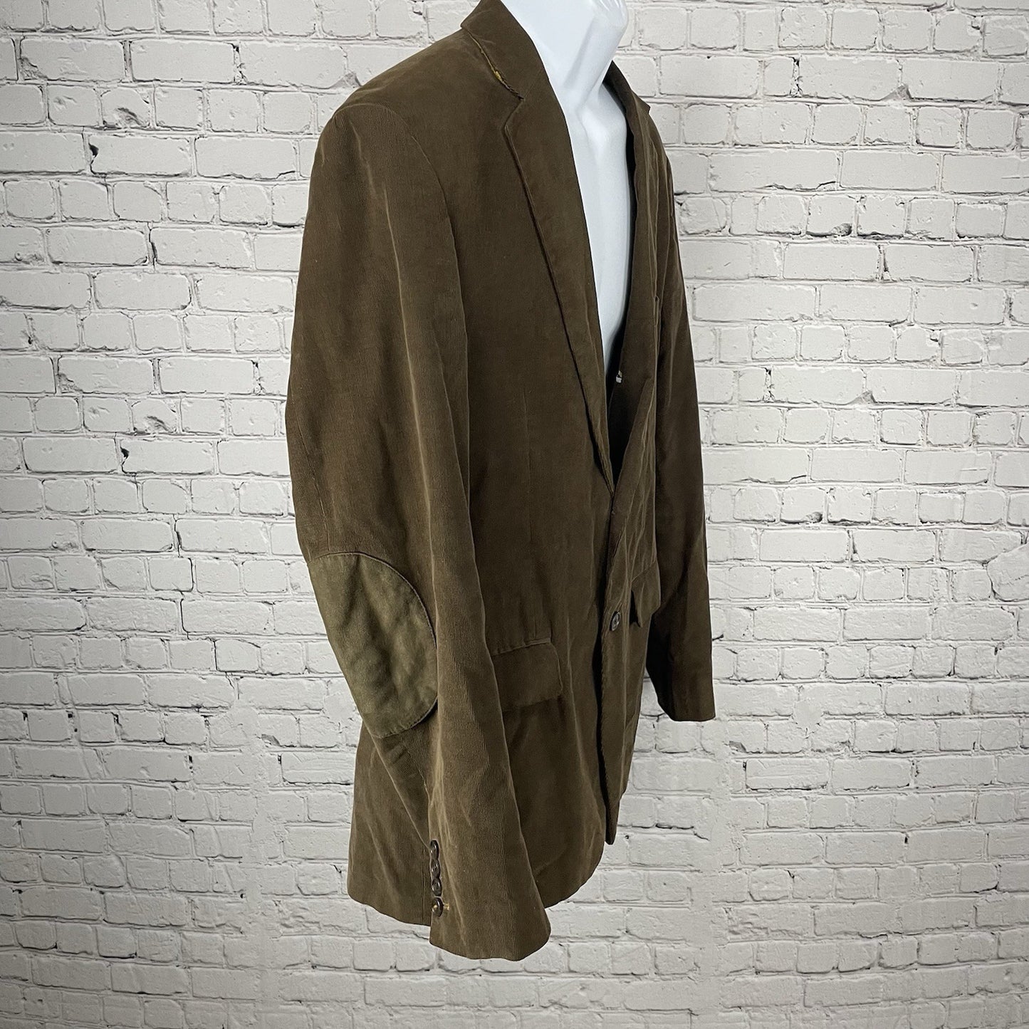 Stafford Brown Corduroy Classic Fit 2 Button Vented Blazer Sport Coat Size 42L