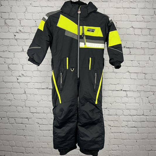 Obermeyer Black Insulated Snow Ski Suit Zipped Hooded Pockets Kids Size 4