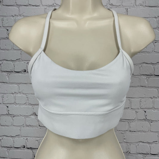 Lululemon Off White Stretch Unpadded Lined Racerback Sports Bra Size 6