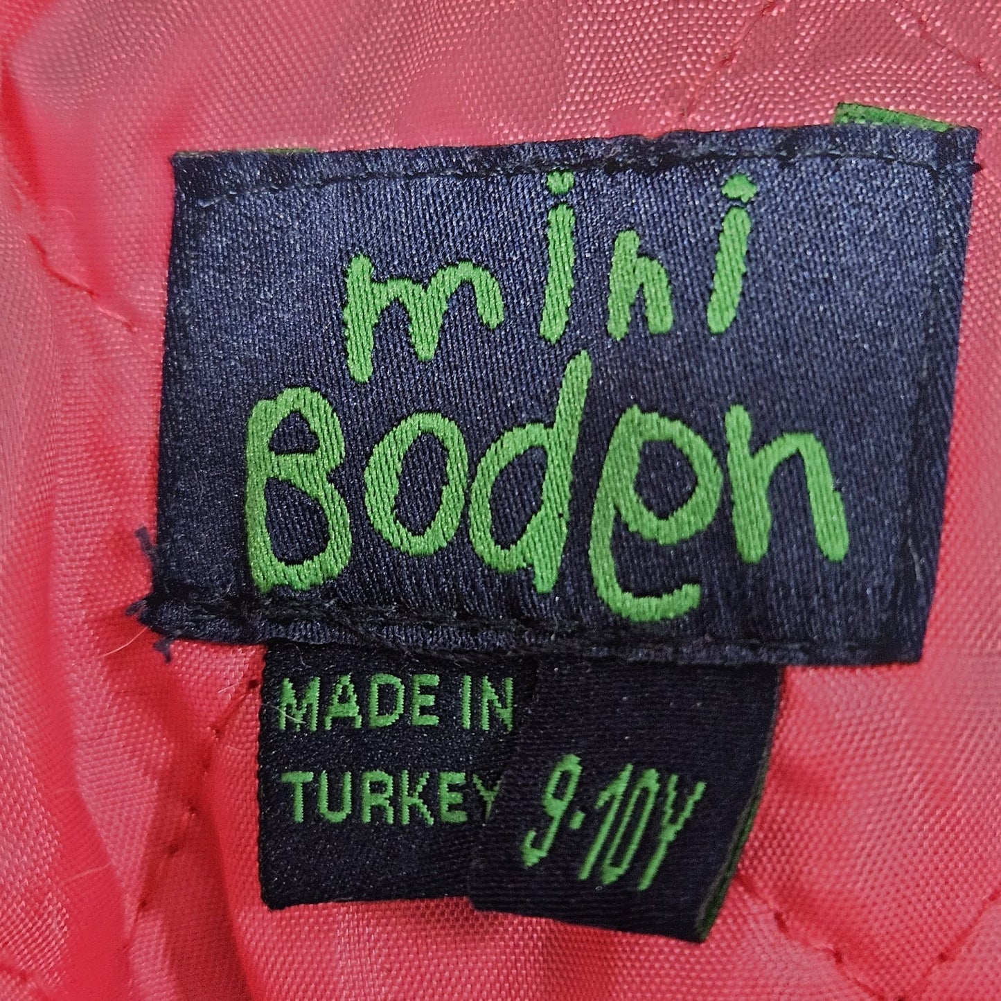 Mini Boden Grey Wool Blend Hooded Quilted Lined Toggle Zip Coat Kids 9-10Y