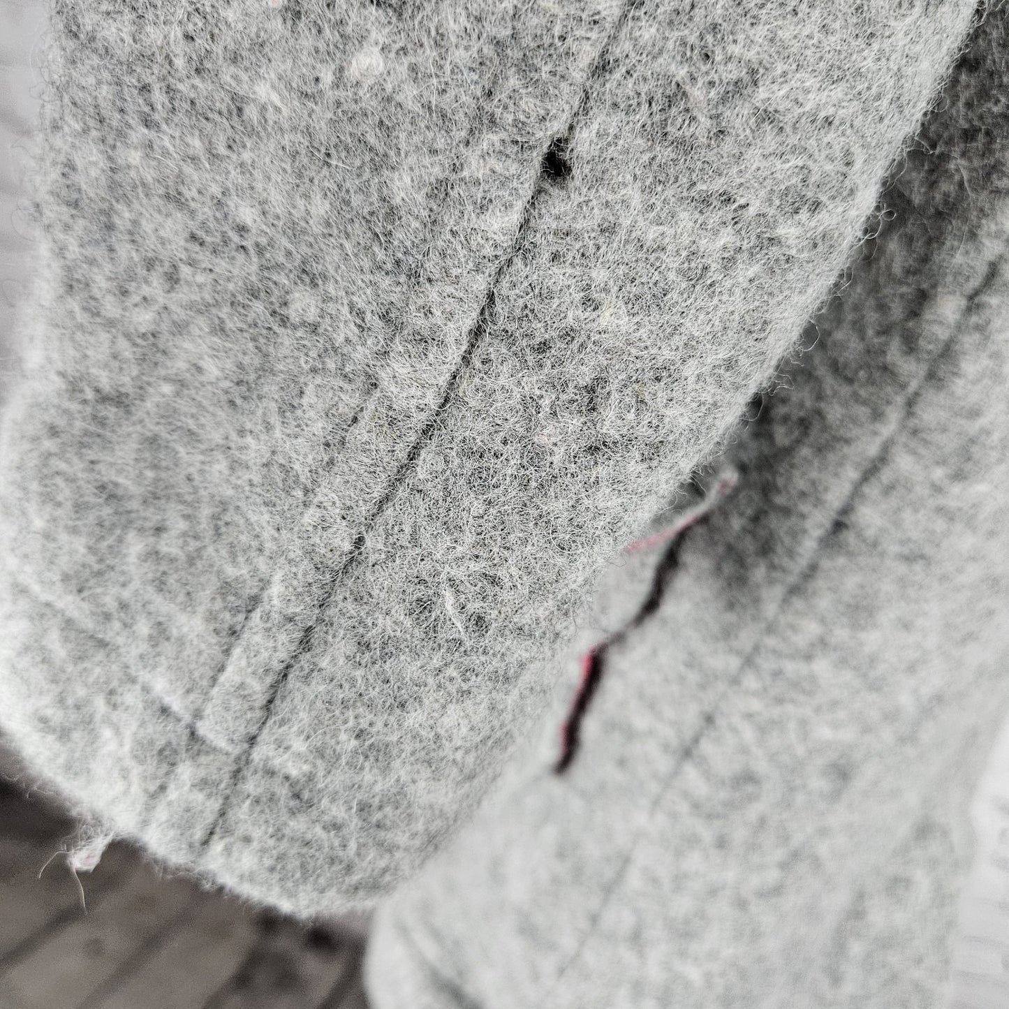 Mini Boden Grey Wool Blend Hooded Quilted Lined Toggle Zip Coat Kids 9-10Y