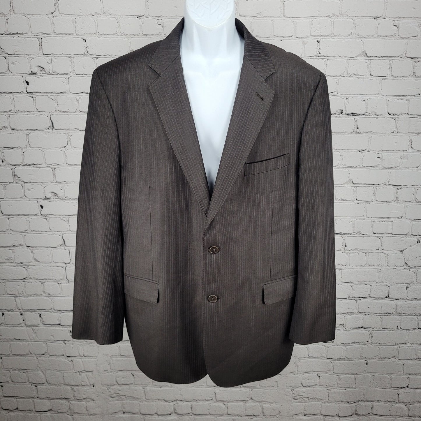 Jos A Bank Brown 100% Wool Gordon Signature Gold Notch Blazer Sport Coat 46R